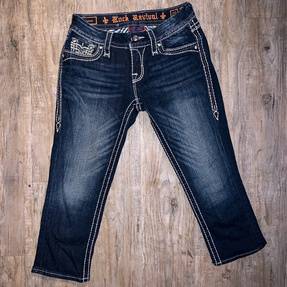 Rock Revival Jeweled Capri Jeans